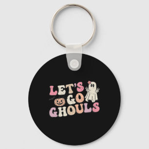 Lasst uns Ghouls Halloween Retro Ghost Pumpkin Wom Schlüsselanhänger