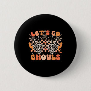 Lasst uns Ghouls Halloween Skeleton Kostüm Retro G Button