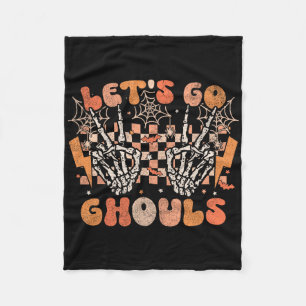 Lasst uns Ghouls Halloween Skeleton Kostüm Retro G Fleecedecke