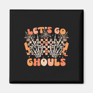 Lasst uns Ghouls Halloween Skeleton Kostüm Retro G Magnet
