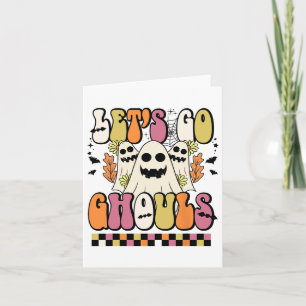 Lasst uns Ghouls Retro Blumengeister Groovy Hallow Karte