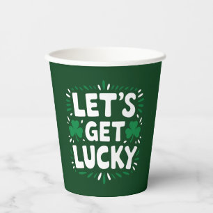 Lasst uns Glück haben Shamrock Lustiger St. Patric Pappbecher
