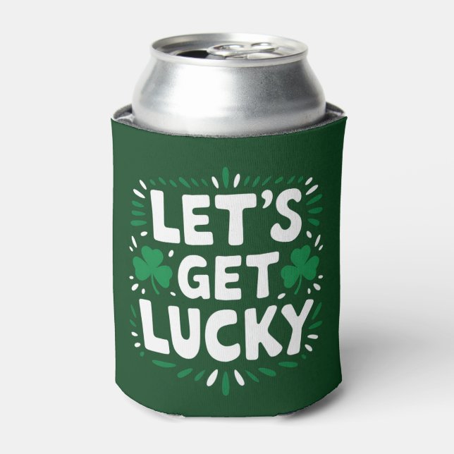 Lasst uns Glück Kleeblatt Funny St Patrick's Day h Dosenkühler (Kanne Vorderseite)