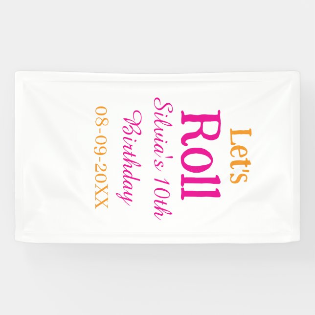 Lasst uns glücklich 10. Geburtstag hinzufügen Name Banner (Horizontal)