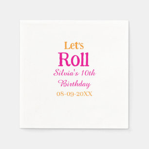 Lasst uns glücklich 10. Geburtstag hinzufügen Name Serviette