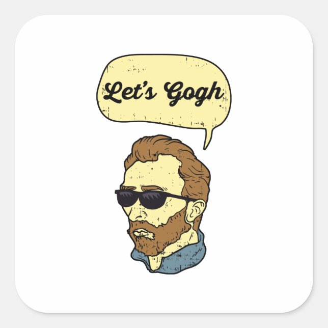 Lasst uns Gogh Van Gogh Quadratischer Aufkleber (Vorderseite)