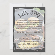 Lasst uns GRILLEN Flat Invitation 12x18 Card