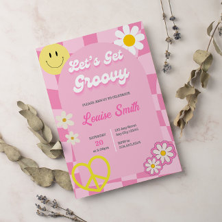 Lasst uns Groovy Arch Girl zum Geburtstag holen Einladung