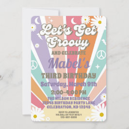 Lasst uns Groovy Hippy Sun & Daisy Girls zum Gebur Einladung