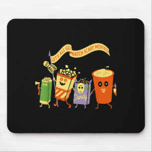 Lasst uns Gruselfilme anschauen Lustiger Popcoin H Mousepad