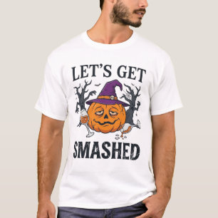 Lasst uns Halloween-Kürbis Hexenhut Wein G zerquet T-Shirt