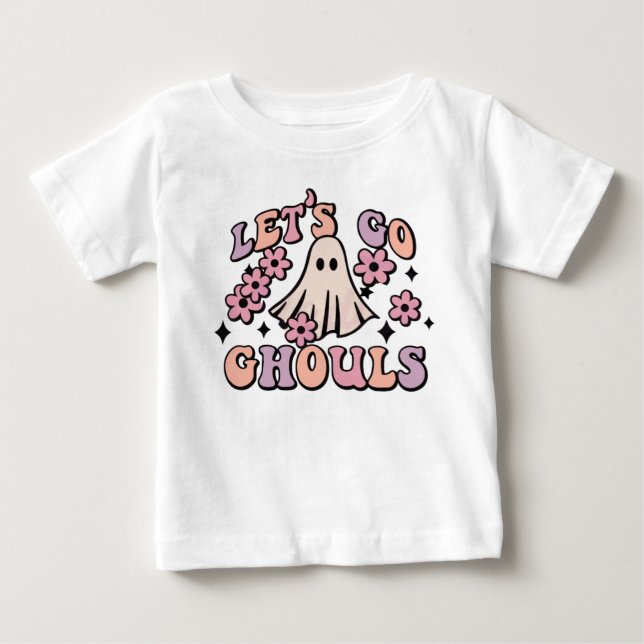 Lasst uns Halloween, niedliches Halbblut, Ghouls m Baby T-shirt (Vorderseite)