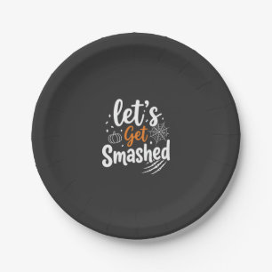 Lasst uns Halloween-Party-Design zerschmettern Pappteller