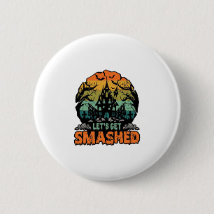 Lasst uns Halloween Spukhaus Sonnenuntergang Ba ze Button