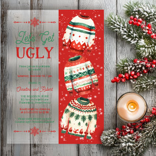 Lasst uns hässliche Weihnachtspullover-Party feier Acryleinladungen