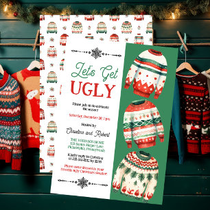 Lasst uns hässliches Weihnachts-Sweater-Party beko Einladung