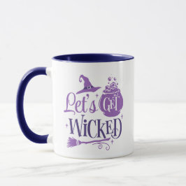 Lasst uns Hexenhut und Broom Halloween bekommen Tasse