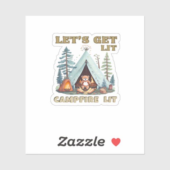 Lasst uns hingehen. Campfire Lit Classic Aufkleber (Blatt)