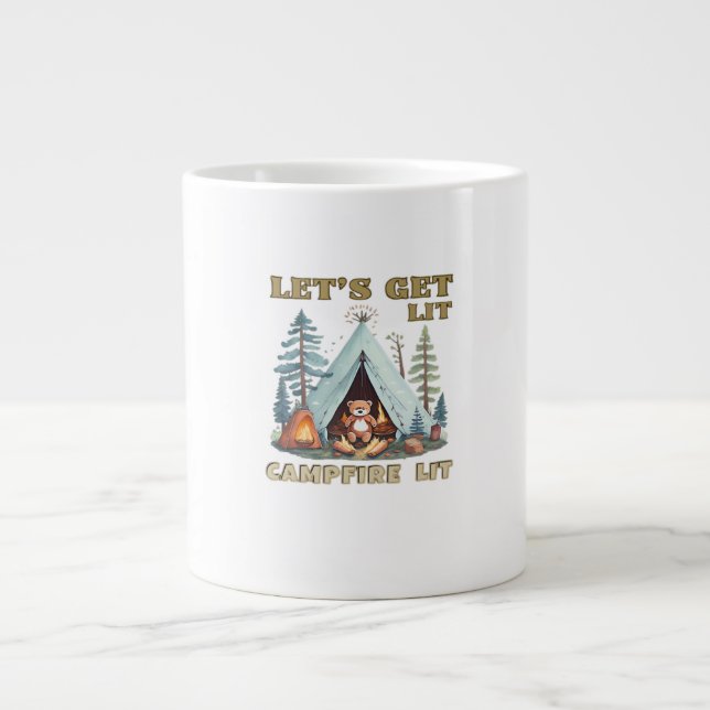 Lasst uns hingehen. Campfire Lit Classic Jumbo-Tasse (Vorderseite)