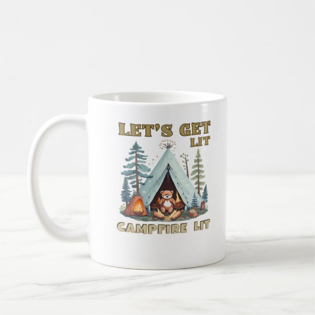 Lasst uns hingehen. Campfire Lit Classic Kaffeetasse (Links)