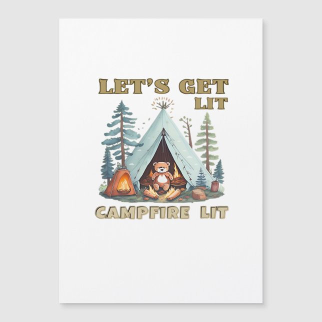 Lasst uns hingehen. Campfire Lit Classic Magnetkarte (Vorderseite)