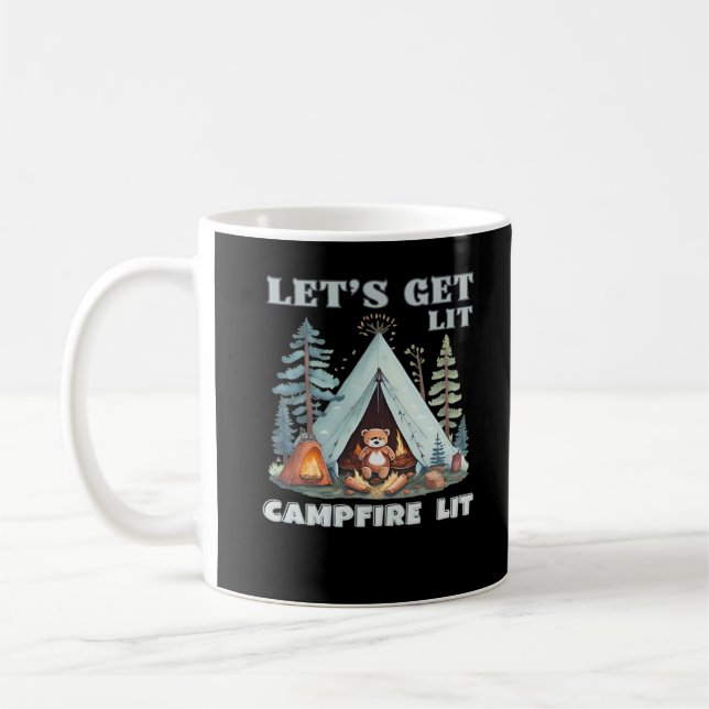 Lasst uns hingehen. Campfire Lit. Vibe Camping Cla Kaffeetasse (Links)