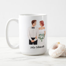 Lasst uns Hochzeitspaar romantische Wasserfarbe fe