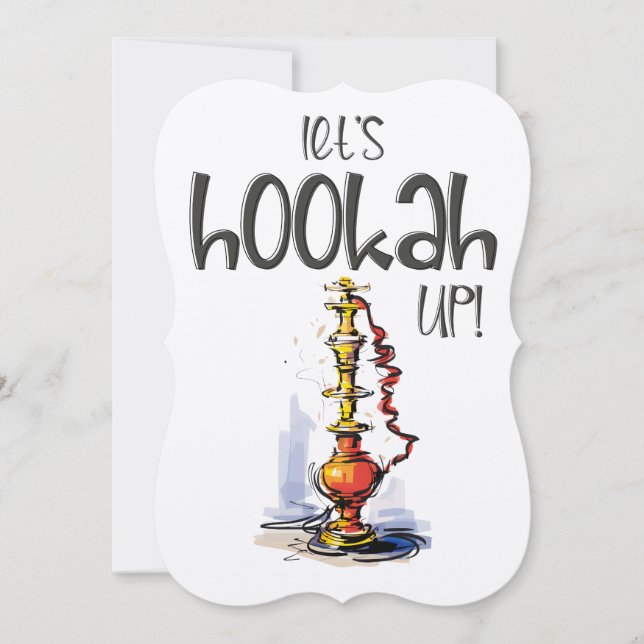 Lasst uns Hookah Up - Flirtatisches Shisha-Wortspi Einladung (Vorderseite)