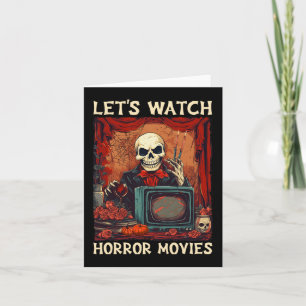 Lasst uns Horror-Filme Gothic Halloween Skeleto an Karte