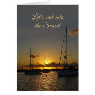 Lasst uns in den Sonnenuntergang segeln