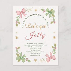 Lasst uns Jolly Whimsical Weihnachtsbow Holiday be Feiertagspostkarte