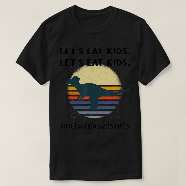 Lasst uns Kids Punctuation Matters Funny Grammar e T-Shirt (Design vorne)