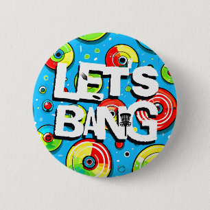Lasst uns knallen Disk Golf Themed Button