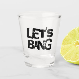 Lasst uns knallen Disk Golf Themed Schnapsglas