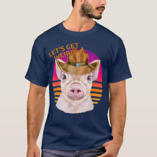 Lasst uns komisch Cowboy Sheriff Pig mit Cowboy-Hu T-Shirt