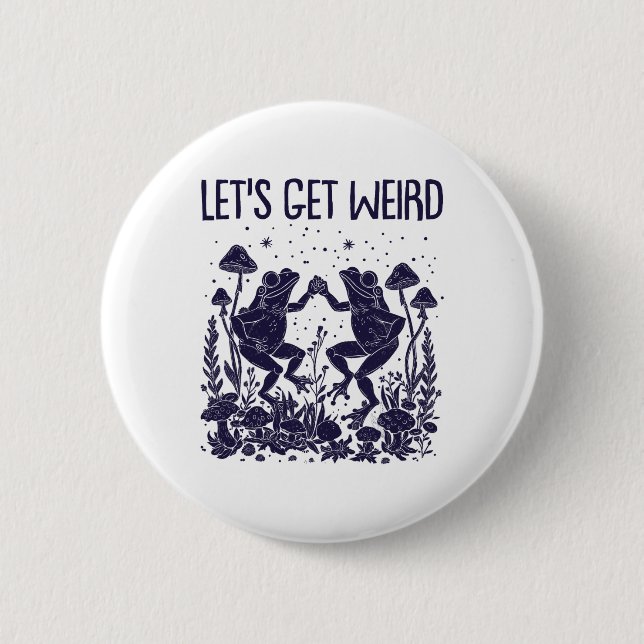 Lasst uns komische Dancing Frogs Mushrooms Funny C Button (Vorderseite)
