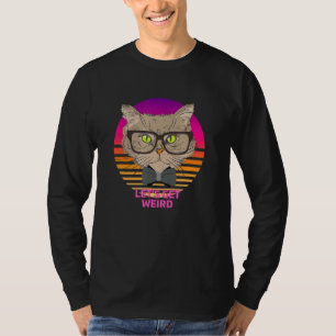 Lasst uns komische Hipster-Katze mit Brille und Ni T-Shirt