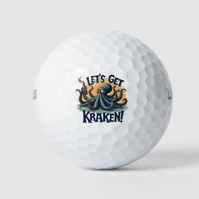 Lasst uns Kraken Funny Rum trinken Kratopus bekomm Golfball (Vorderseite)