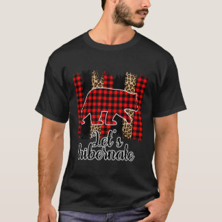 Lasst uns Leopard Buffalo Kariertes Muster Wint T-Shirt