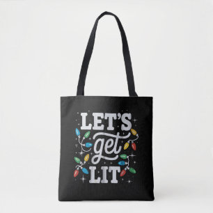 Lasst uns leuchtende Trink-Santa-Hut-Weihnachtslic Tasche