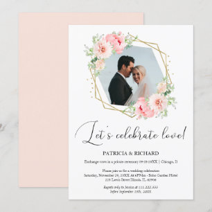 Lasst uns Liebe feiern - Elopement-Hochzeitsempfan Einladung