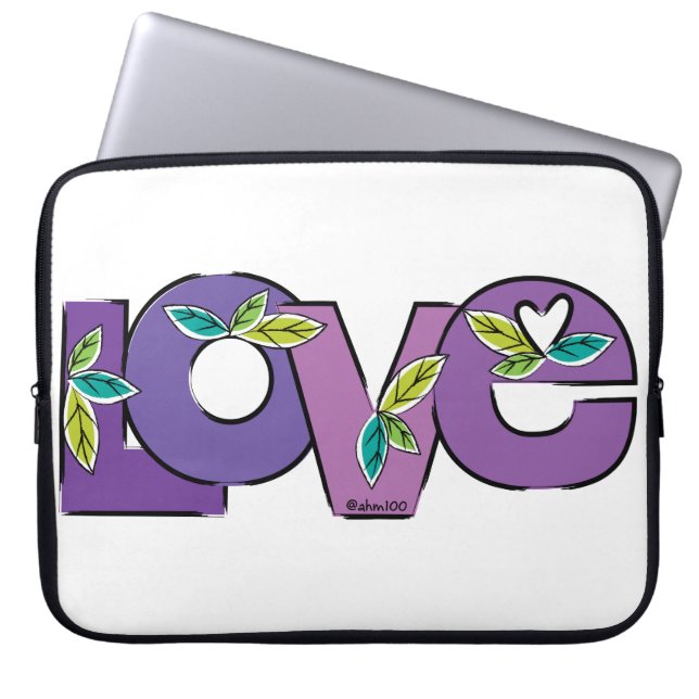 Lasst uns Liebe in der Welt Pflanze Laptopschutzhülle (Vorderseite)