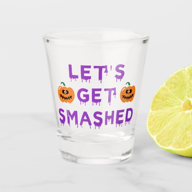 Lasst uns Lila zusammenstoßen (Pumpkins) Schnapsglas (Vorderseite)