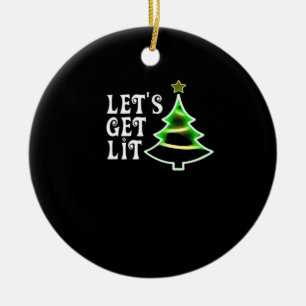 Lasst uns Lit Design Adult Funny Christmas Essenti Keramik Ornament