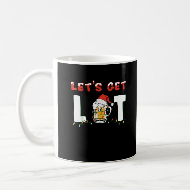 Lasst uns Lit Drinking Bier Weihnachtsmannmütze We Kaffeetasse (Links)