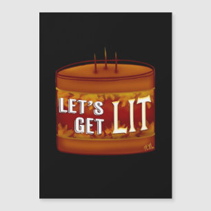 Lasst uns Lit Fall Candle Classic bekommen Magnetkarte