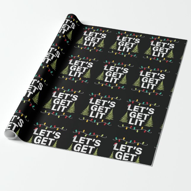 Lasst uns Lit Funny Christmas Lights Familie Xmas  Geschenkpapier (Ungerollt)