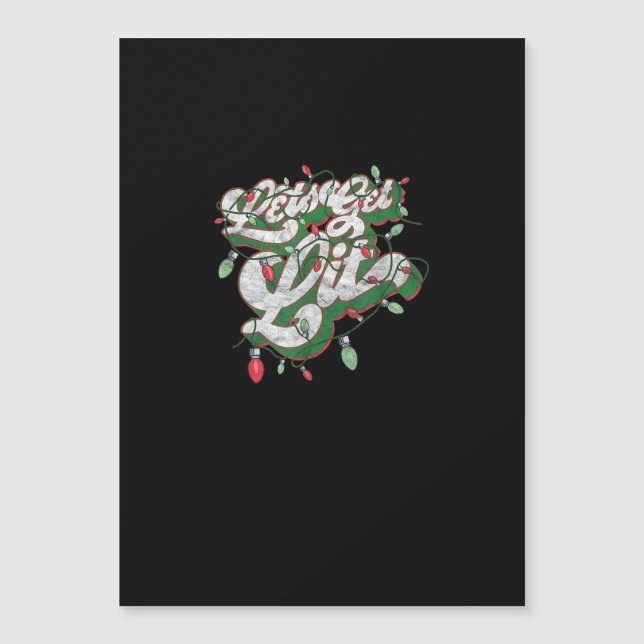 Lasst uns Lit - Funny Drinking Christmas Light Gra Magnetkarte (Vorderseite)