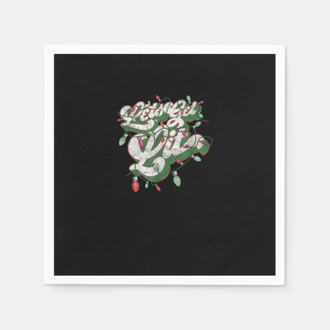 Lasst uns Lit - Funny Drinking Christmas Light Gra Serviette (Vorderseite)