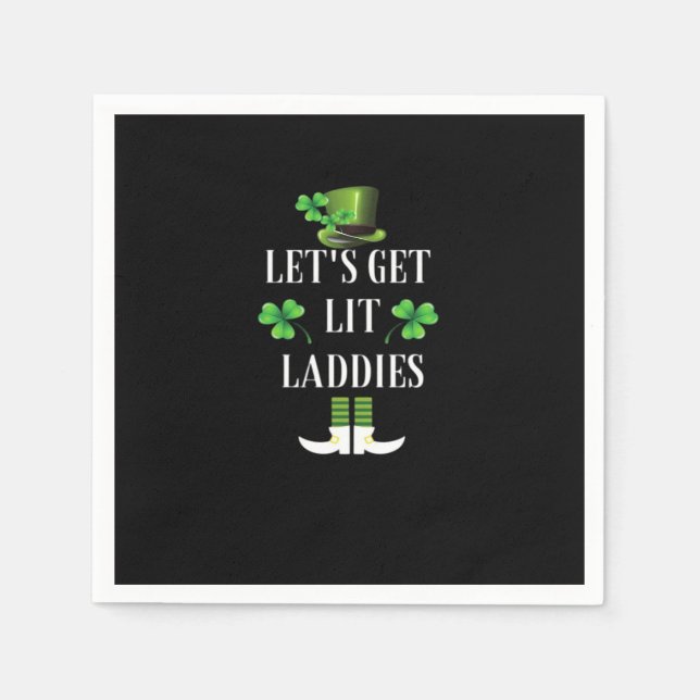 Lasst uns Lit Laddies Funny Classic holen Serviette (Vorderseite)